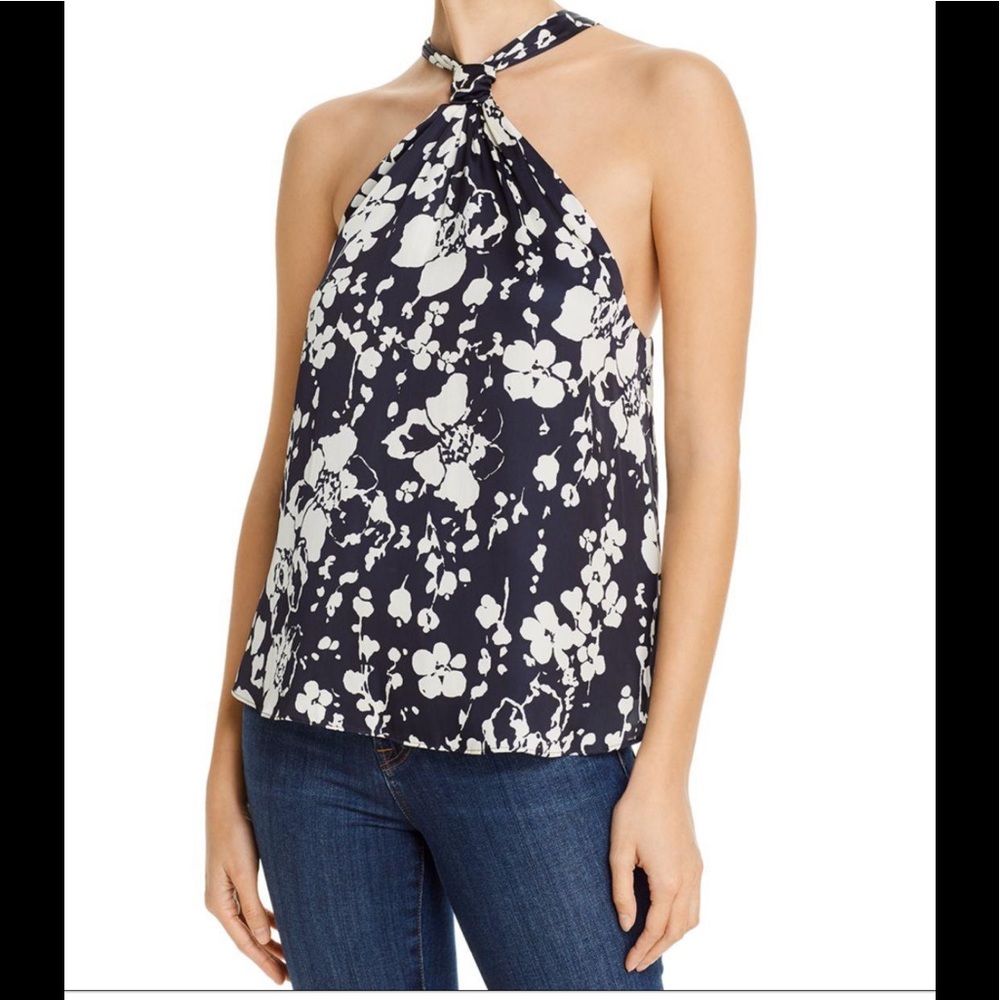 Joie Blue Ertha Halter Neck Blouse Top Sz S View 5